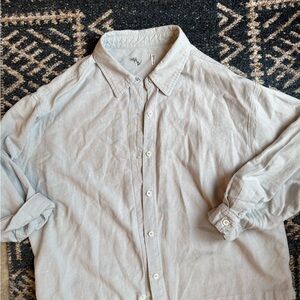 Boxy Linen Button-Up Shirt